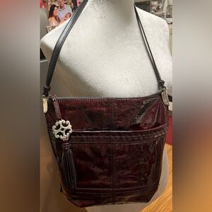 Brighton Rae Shoulder Bag – Black Cherry Burgundy Patent – Retired Color